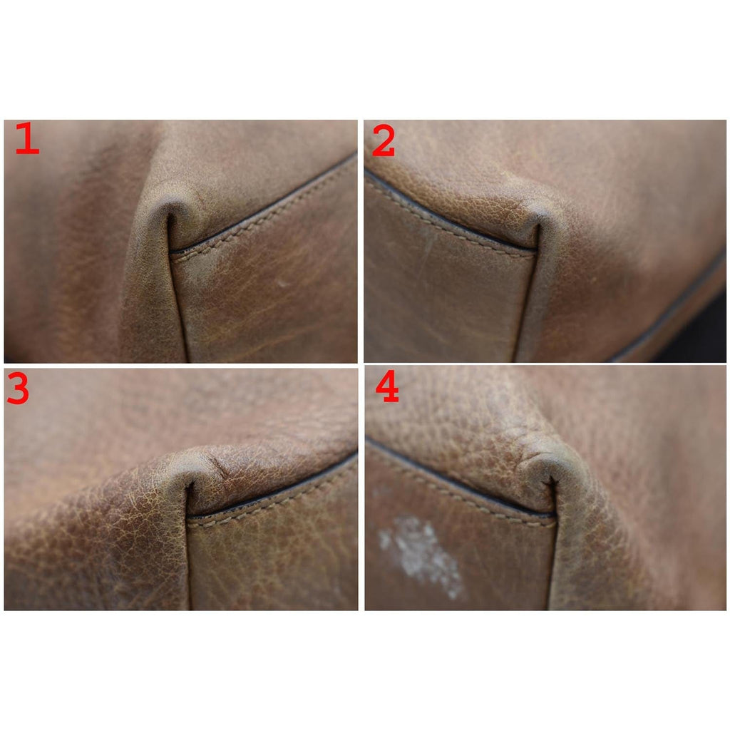GUCCI Miss Gucci Pebbled Leather Hobo Bag Brown 323676