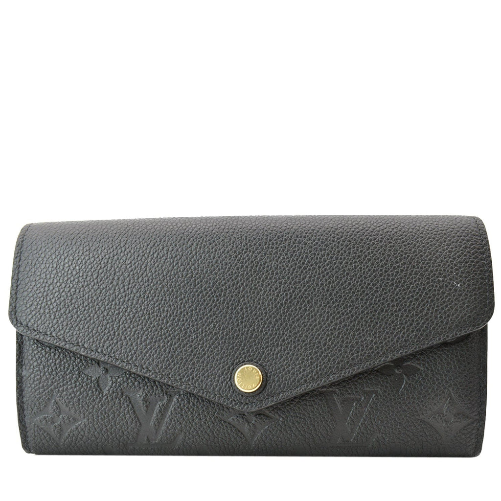 LOUIS VUITTON Sarah Monogram Empreinte Leather Wallet Black