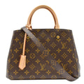 LOUIS VUITTON Montaigne BB Monogram Canvas Satchel Bag Brown