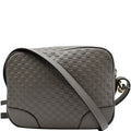 GUCCI Bree Mini Gucci Guccissima Leather Crossbody Bag Grey 449413