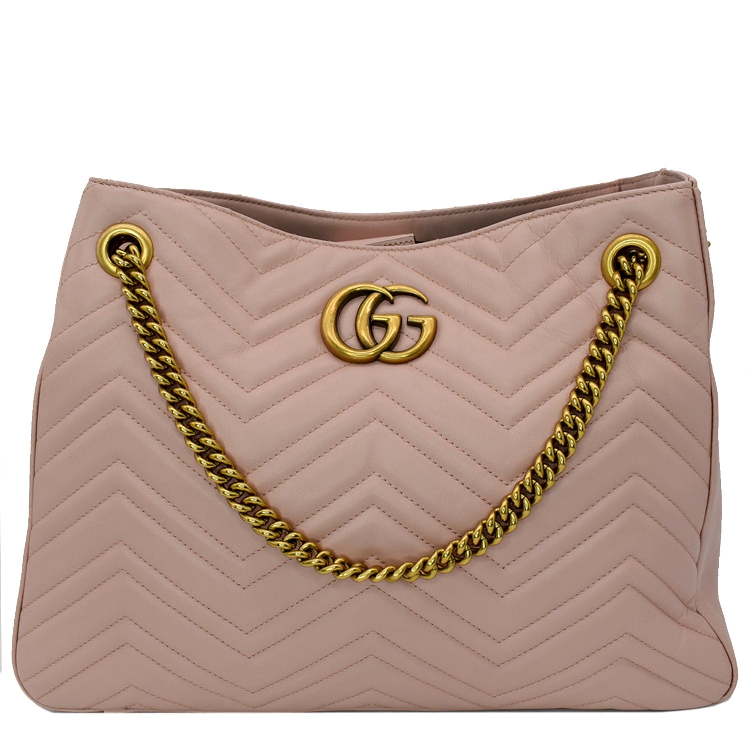 GUCCI Gucci Marmont Medium Metelasse Quilted Leather Shoulder Bag Nude 453569 - Hot Deals