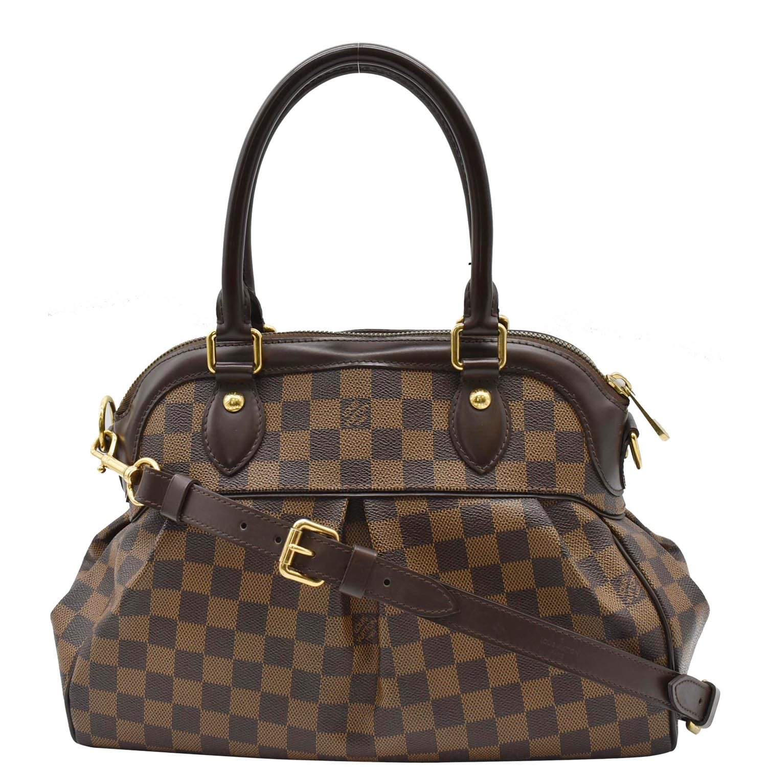 LOUIS VUITTON Trevi PM Damier Ebene Shoulder Bag Brown