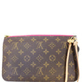 LOUIS VUITTON Pochette Wristlet Pouch Neverfull MM Monogram Pivoine