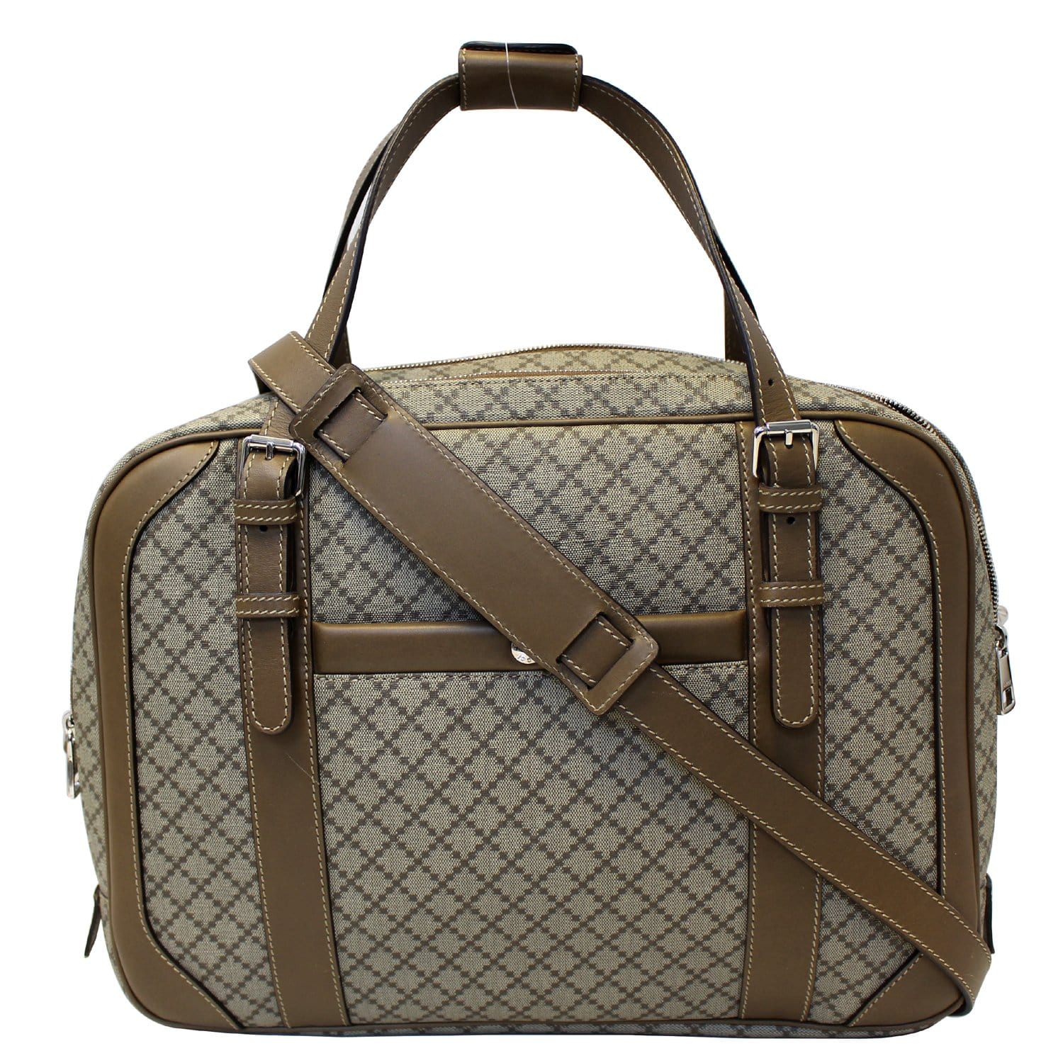 GUCCI Diamante Men's Briefcase Travel Bag Beige 296148