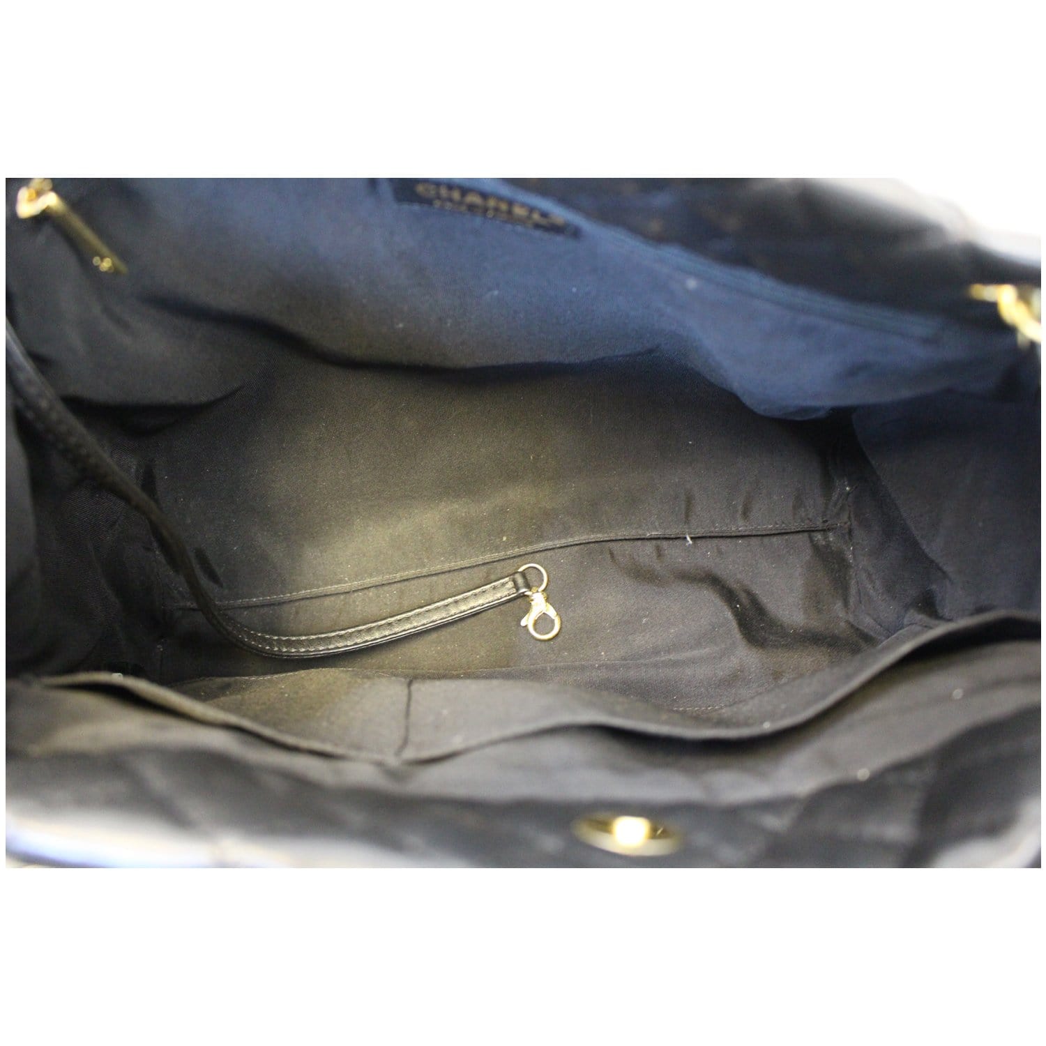Chanel Large Shopping Flap Shoulder Bag Black