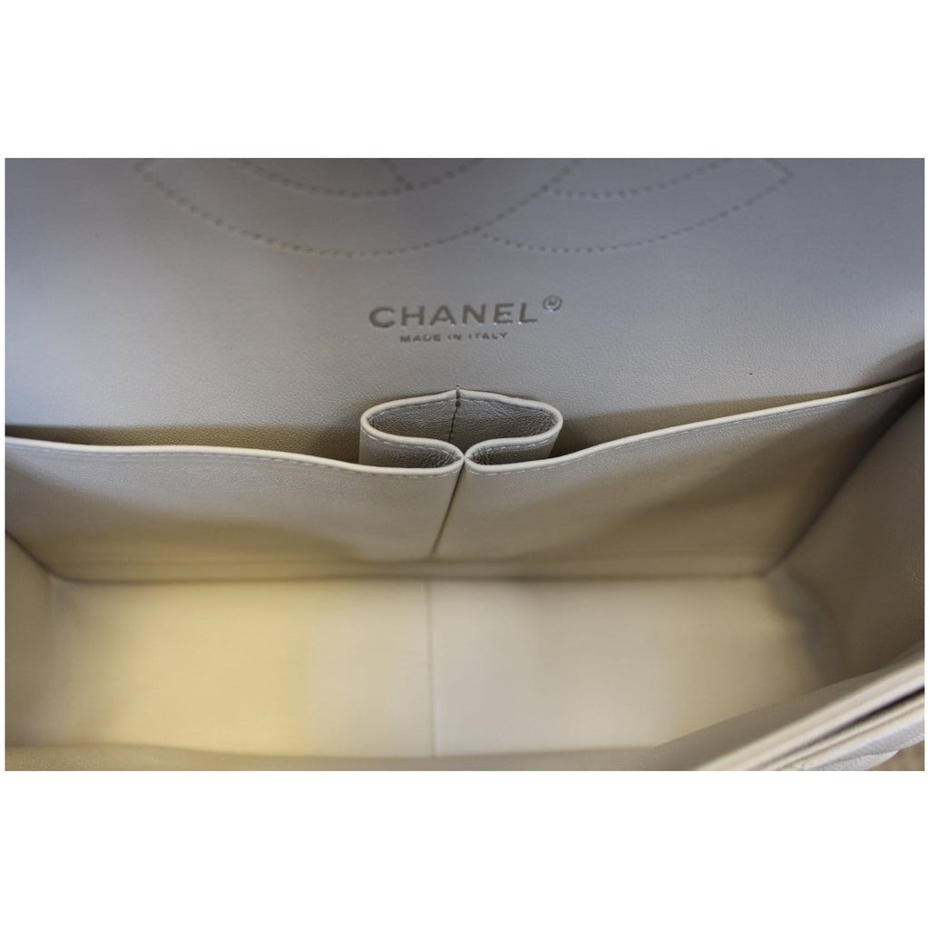 Chanel Classic Jumbo Double Flap Caviar Leather Leather Ivory Shoulder Bag