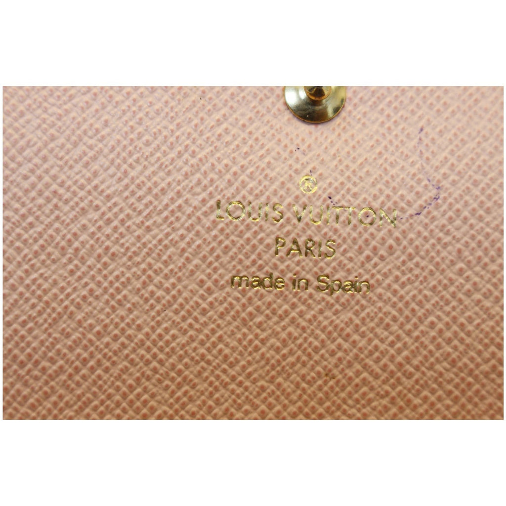 LOUIS VUITTON Caissa Damier Ebene Wallet Rose Ballerine