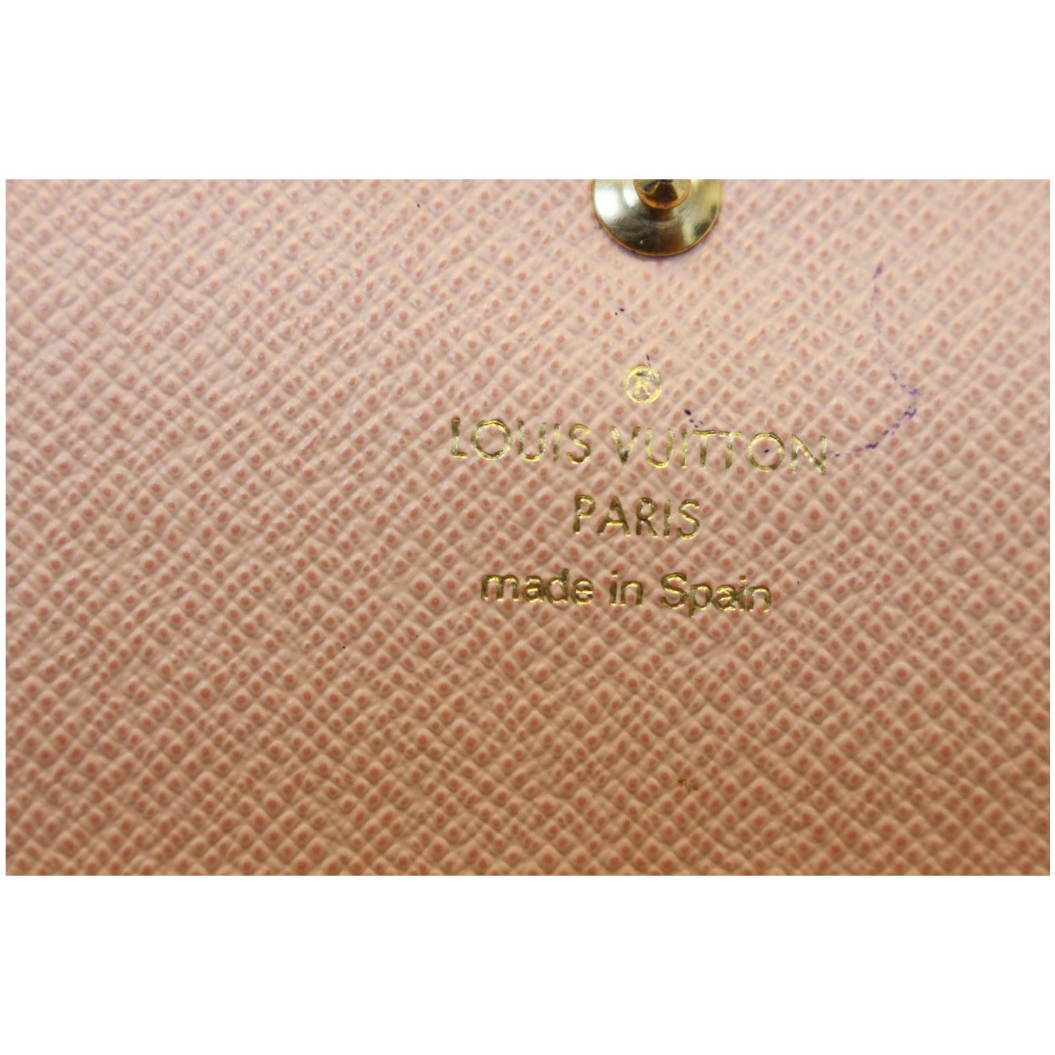 LOUIS VUITTON Caissa Damier Ebene Wallet Rose Ballerine