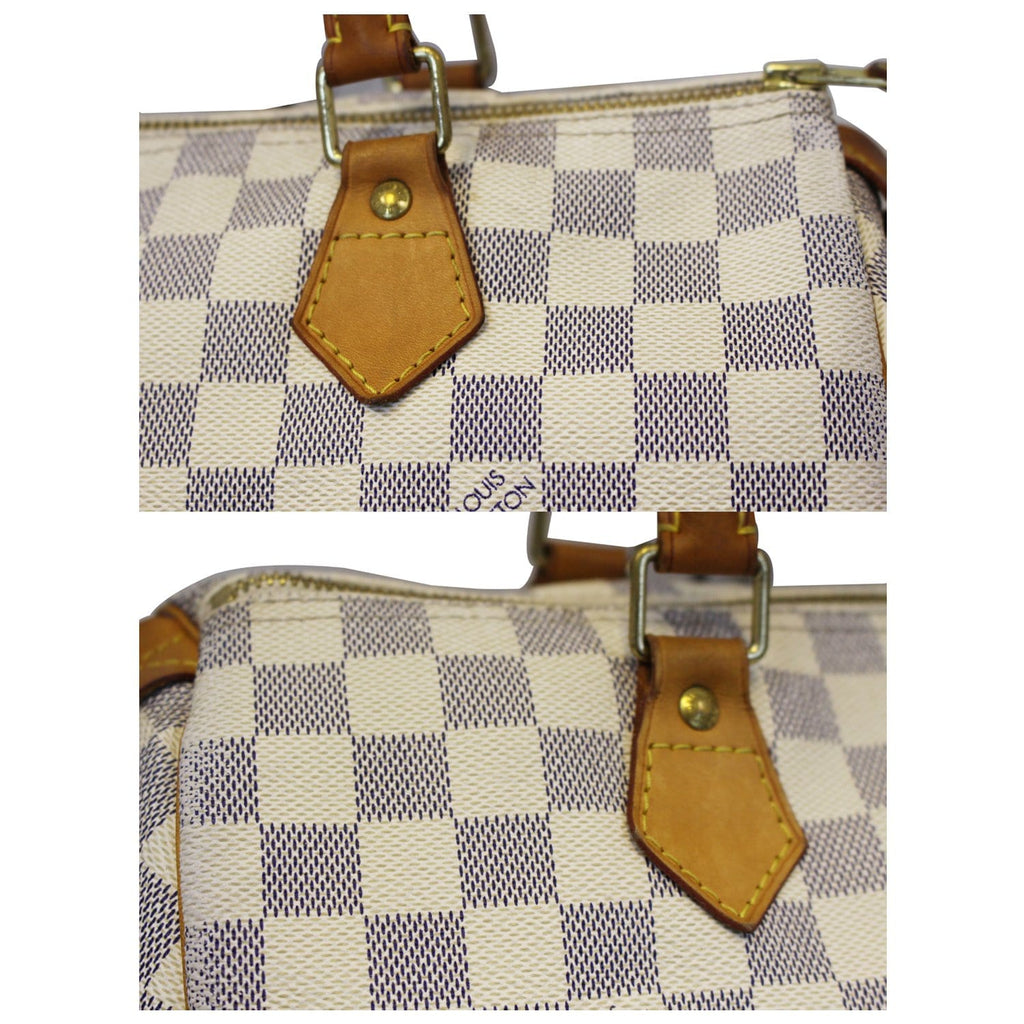 LOUIS VUITTON Speedy 30 Damier Azur Satchel Handbag