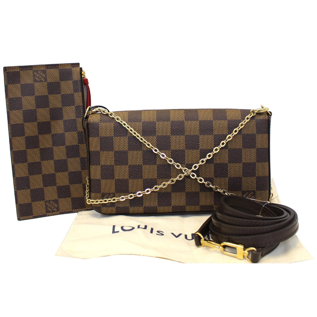 LOUIS VUITTON Pochette Felicie Damier Ebene Crossbody Bag