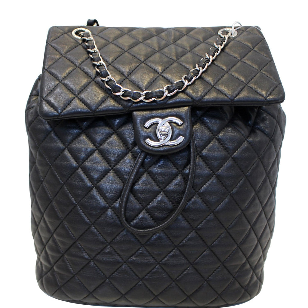 Chanel Urban Spirit  Leather Backpack Bag Black