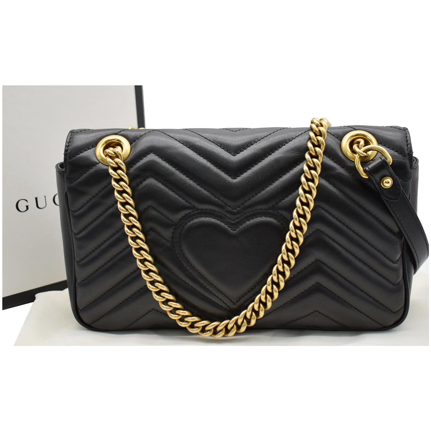 GUCCI Gucci Marmont Small Matelasse Leather Crossbody Bag Black 443497