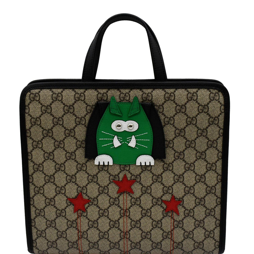 GUCCI ChildrenÂs Cat Printed Gucci Canvas Tote Bag Beige 645290