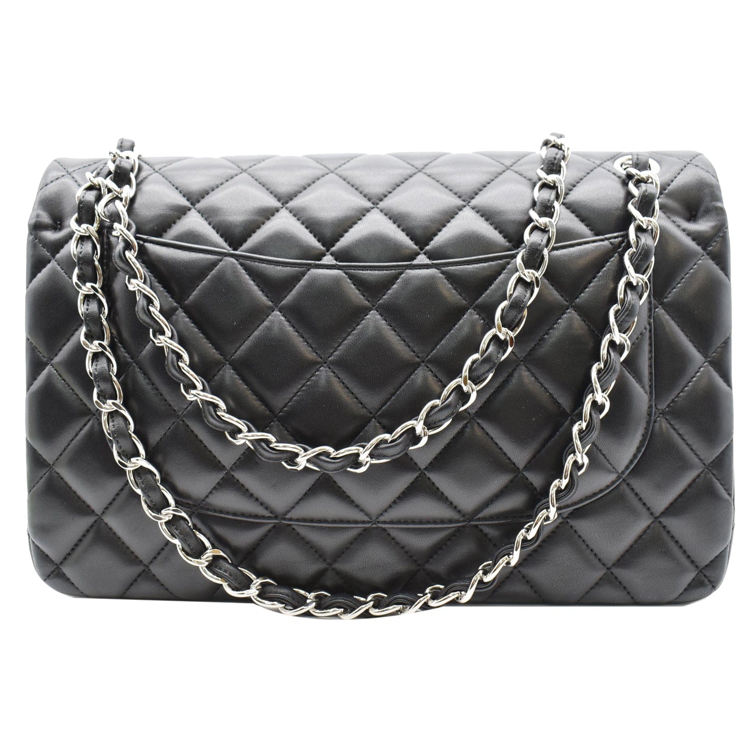 Chanel Classic Jumbo Double Flap  Leather Shoulder Bag Black