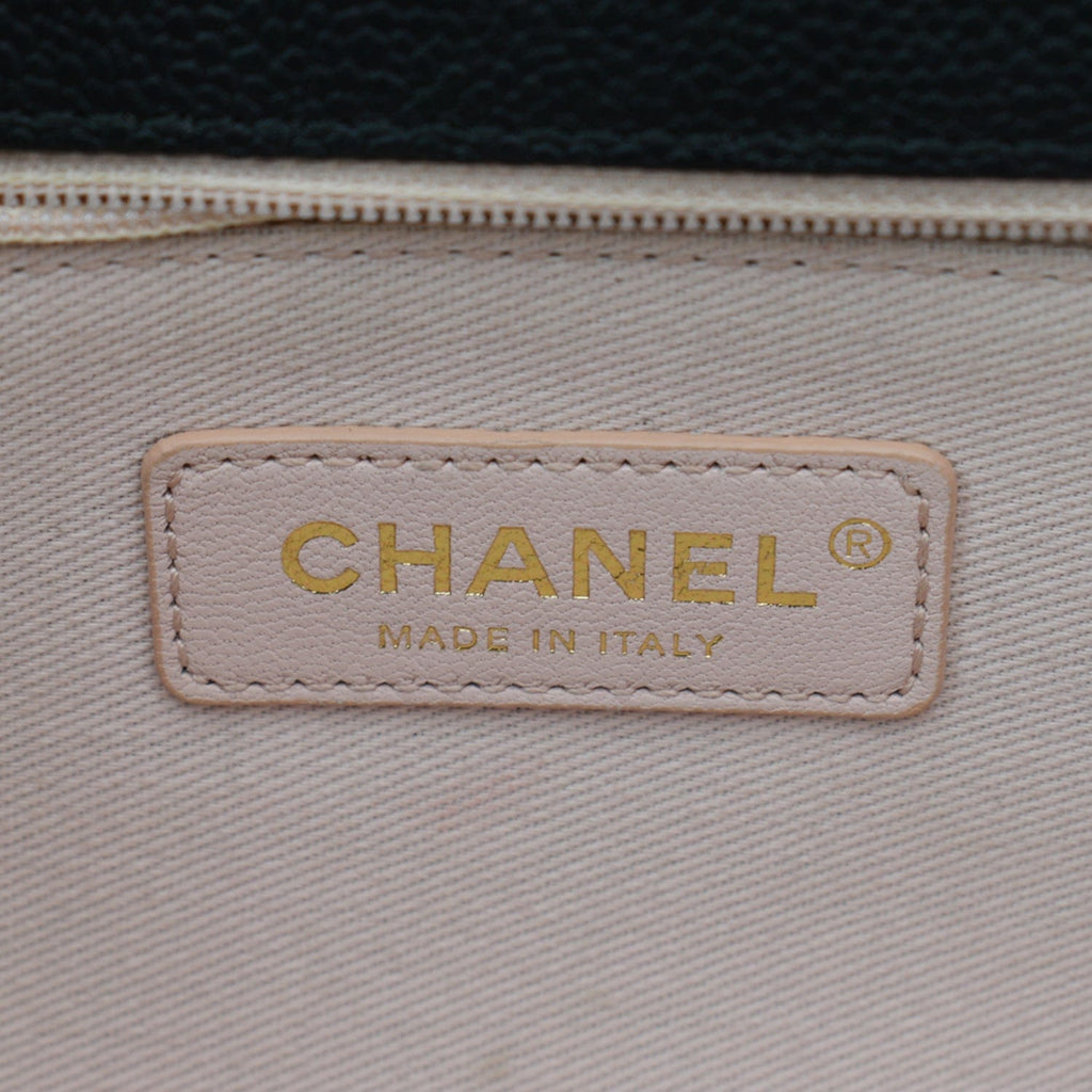 Chanel Thread Around Caviar Leather Chain Flap Crossbody Bag Black