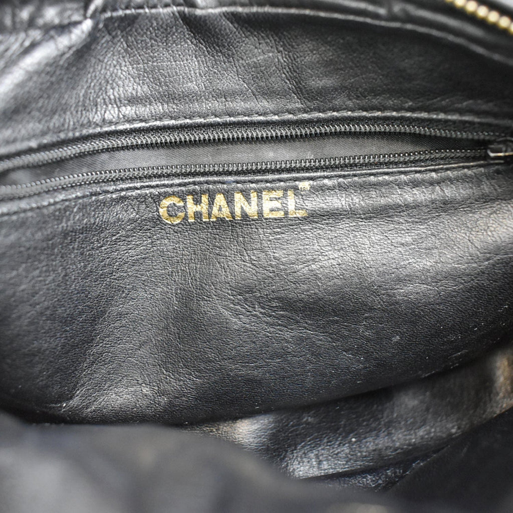 Chanel   Leather Camera Shoulder Bag Black