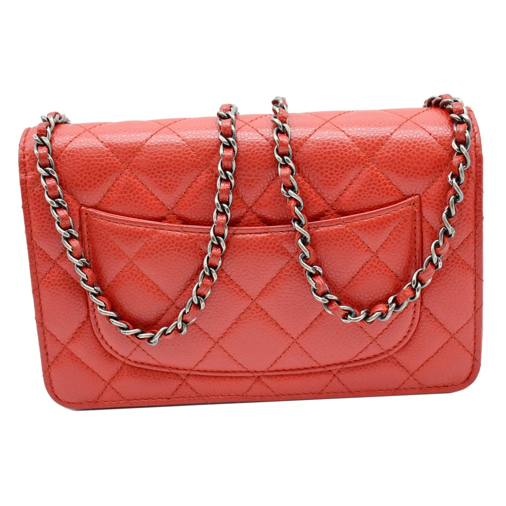 Chanel CC WOC Caviar Leather Chain Crossbody Bag Red