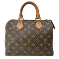 LOUIS VUITTON Speedy 25 Monogram Canvas Satchel Bag Brown