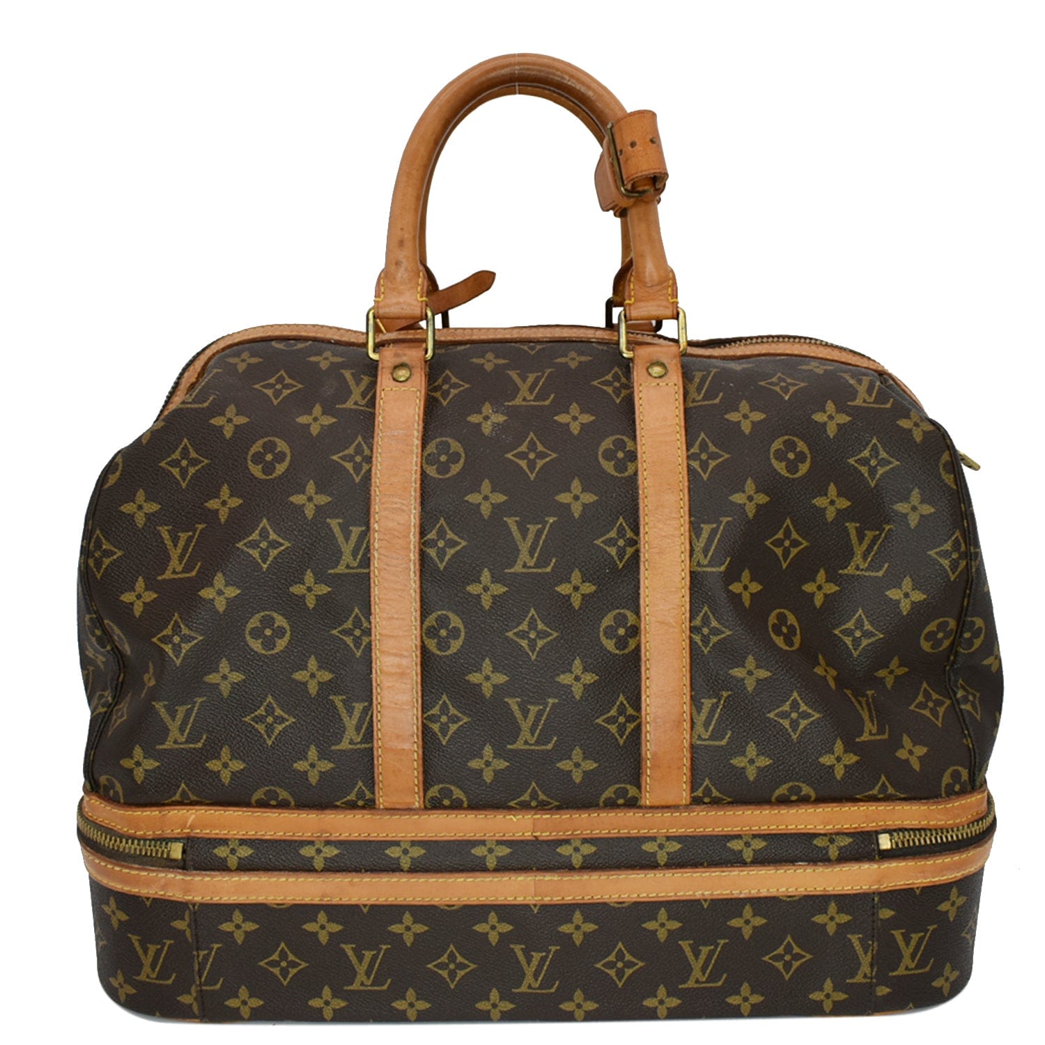 LOUIS VUITTON  Sac Sport Monogram Canvas Boston Travel Bag Brown