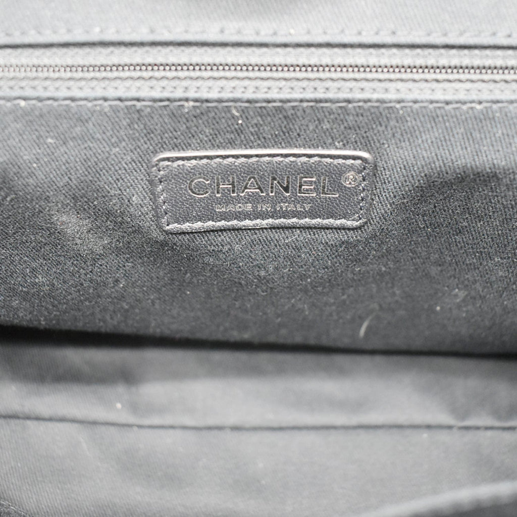 Chanel Deauville Medium Denim Leather Tote Bag Dark Blue