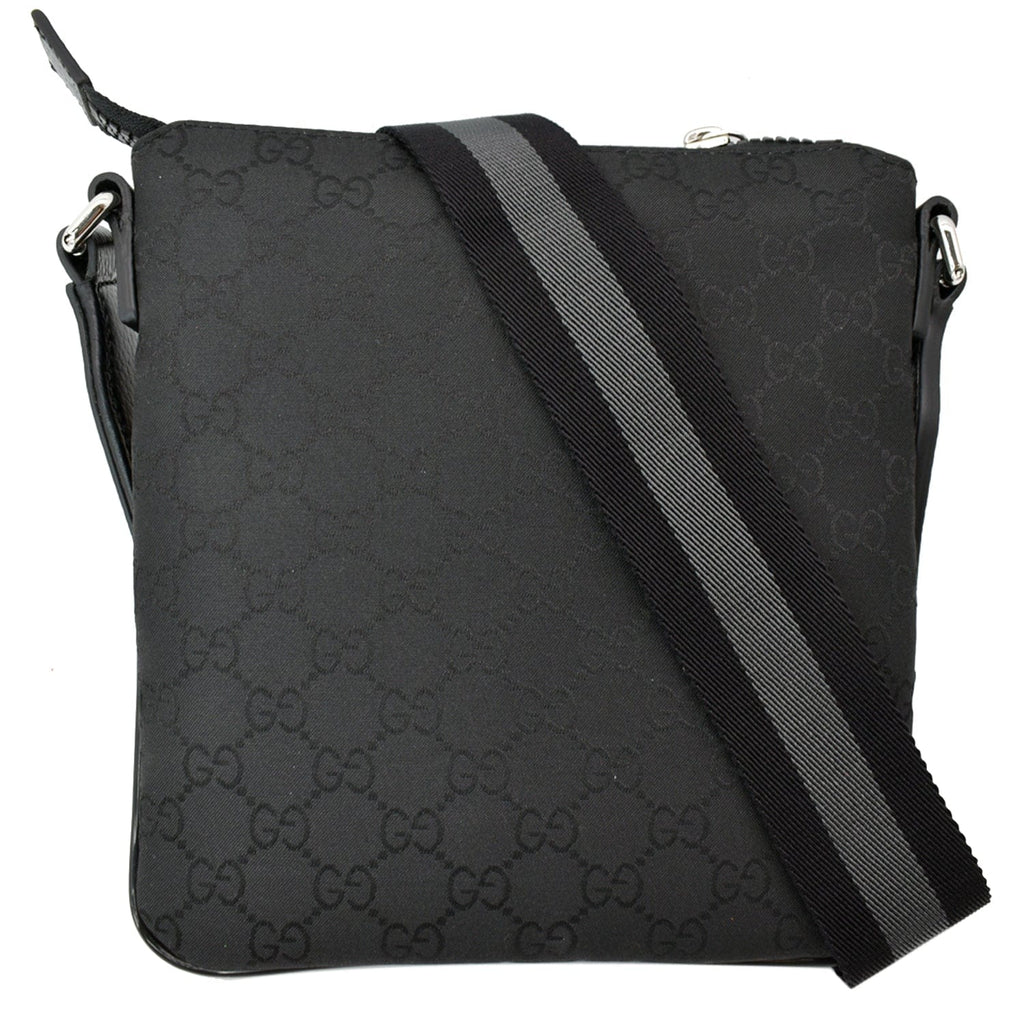 GUCCI Nylon Gucci Canvas Messenger Bag Black 449183
