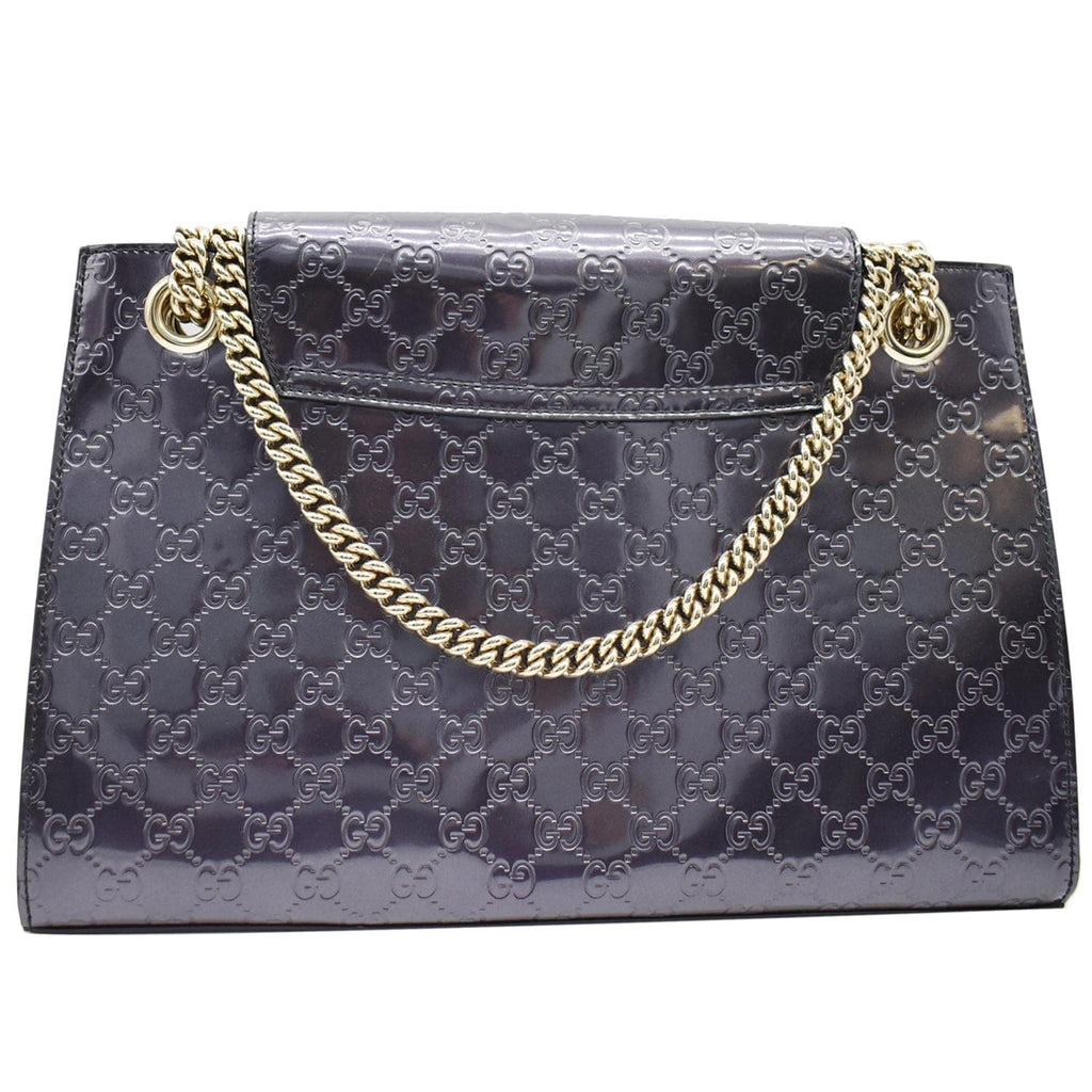 GUCCI Emily Large Guccissima New 1:1 Rep Leather Shoulder Bag Dark Violet 295403