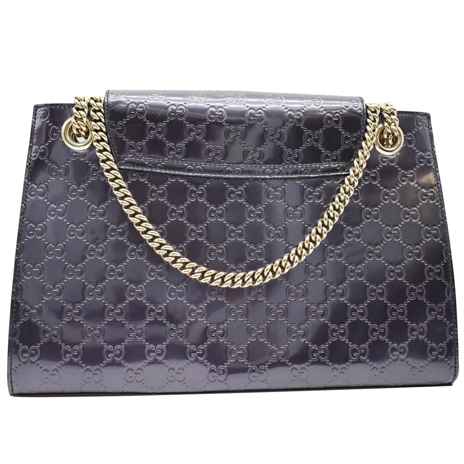 GUCCI Emily Large Guccissima New 1:1 Rep Leather Shoulder Bag Dark Violet 295403