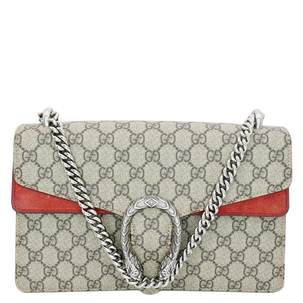 GUCCI Dionysus Small Gucci Supreme Canvas Shoulder Bag Beige 400249