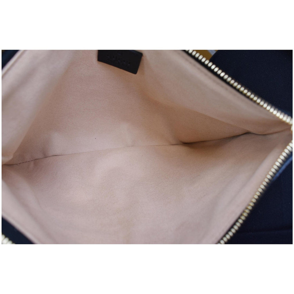 GUCCI Ophidia Gucci Suede Leather Pouch Clutch Bag Navy Blue 517551