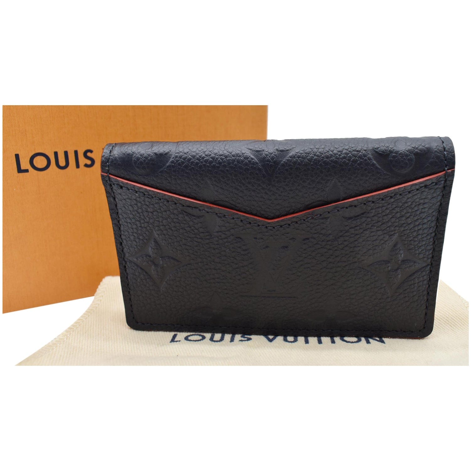 LOUIS VUITTON Multicartes Monogram Empreinte Leather Wallet Marine Rouge