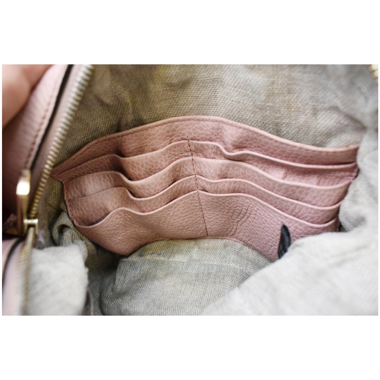 GUCCI Bree Gucci Canvas Leather Crossbody Bag Pink 449413