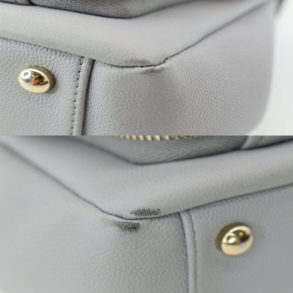 Chanel Business Affinity Medium Quilted Caviar Crossbody Bag Gray