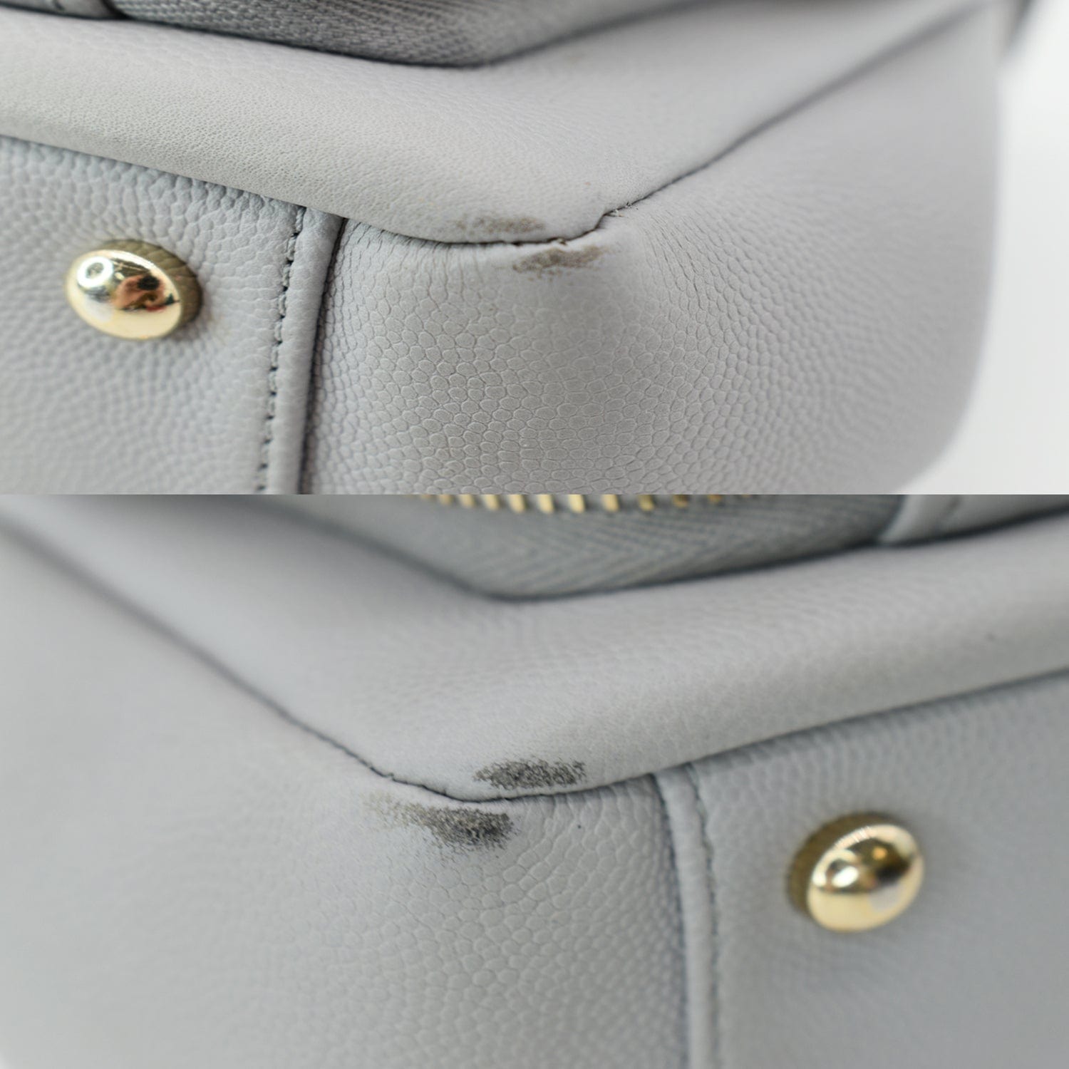 Chanel Business Affinity Medium Quilted Caviar Crossbody Bag Gray