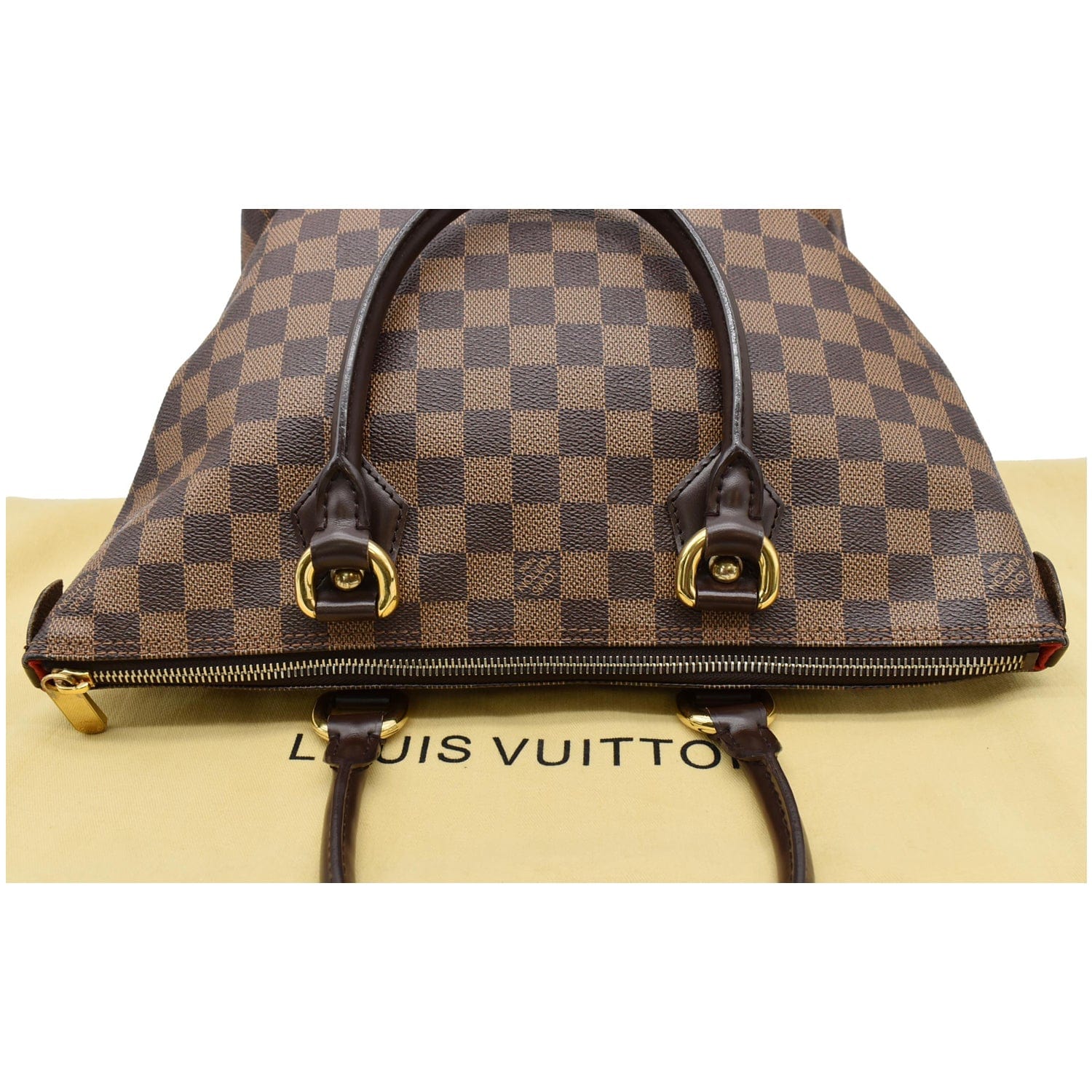 LOUIS VUITTON Saleya PM Damier Ebene Tote Bag Brown