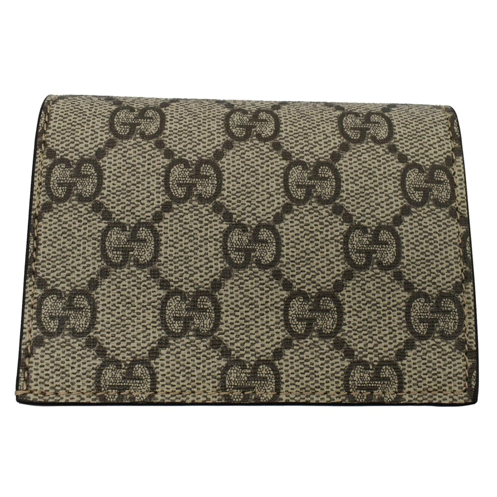 GUCCI Bosco Patch Gucci Supreme Canvas Card Case Wallet Beige 506277