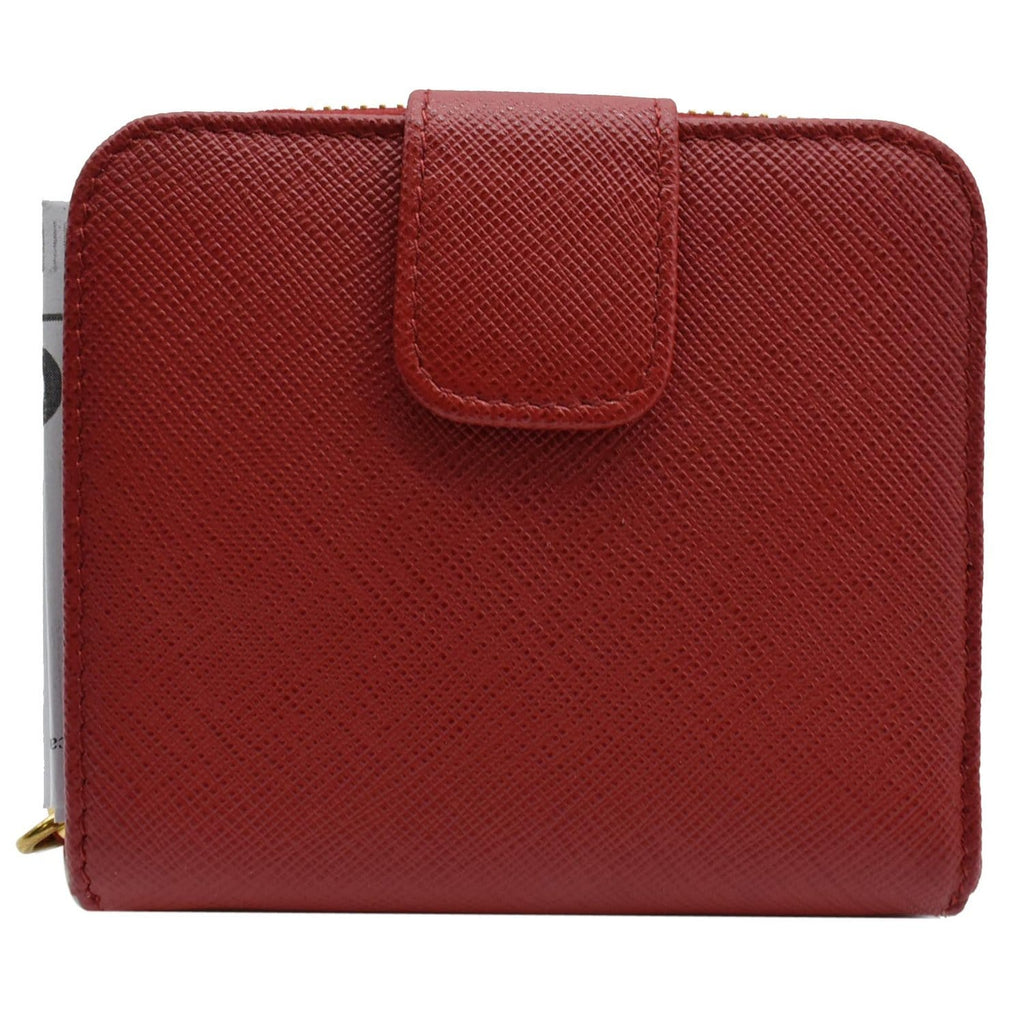 PRADA Small Saffiano Leather Zip Around Wallet Red- Hot Deals