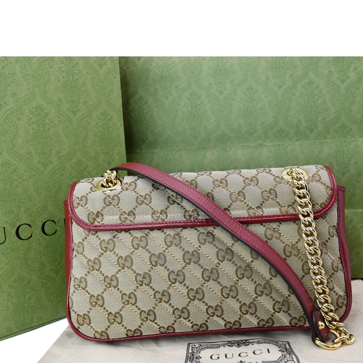 GUCCI Gucci Marmont Small Matelasse Canvas Shoulder Bag Beige 443497