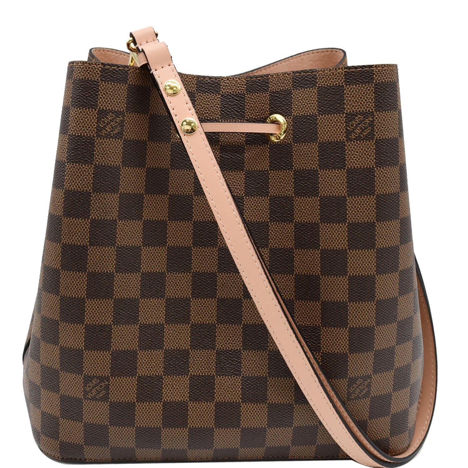 LOUIS VUITTON Neonoe MM Damier Ebene Shoulder Bag Venus Pink