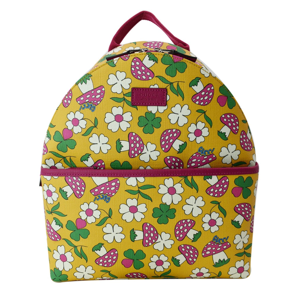 GUCCI Girls Floral Printed Gucci Coated Canvas Backpack Multicolor 271327