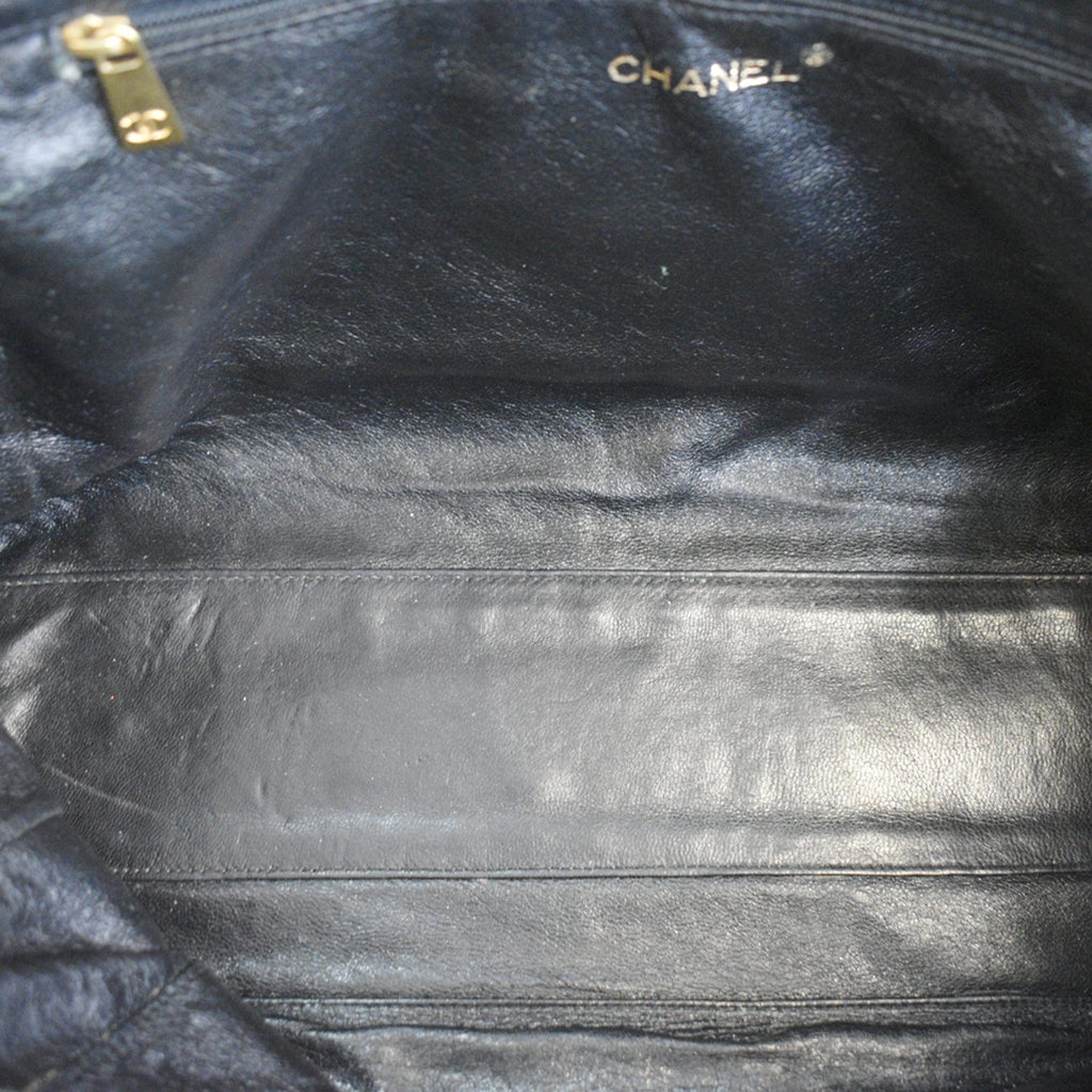 Chanel  Bekko  Leather Chain Tote Bag Black