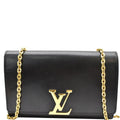 LOUIS VUITTON Chain Louise GM  Leather Shoulder Bag Black