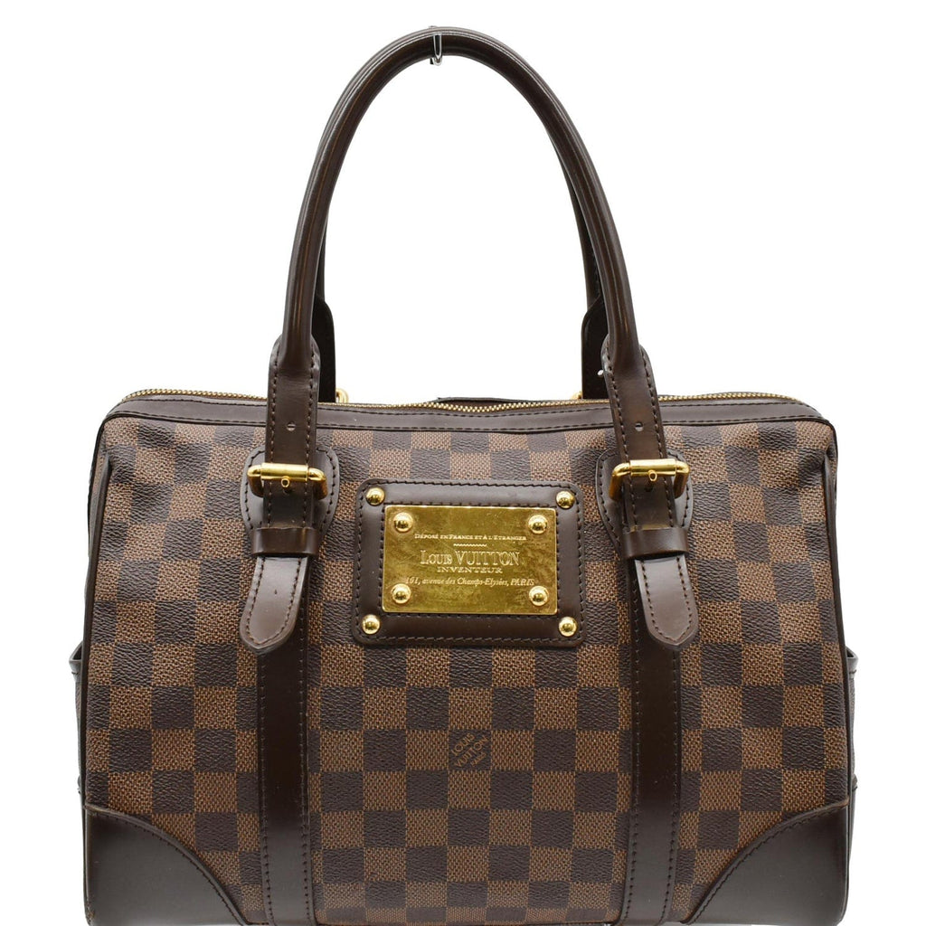 LOUIS VUITTON Berkeley Damier Ebene Satchel Bag Brown