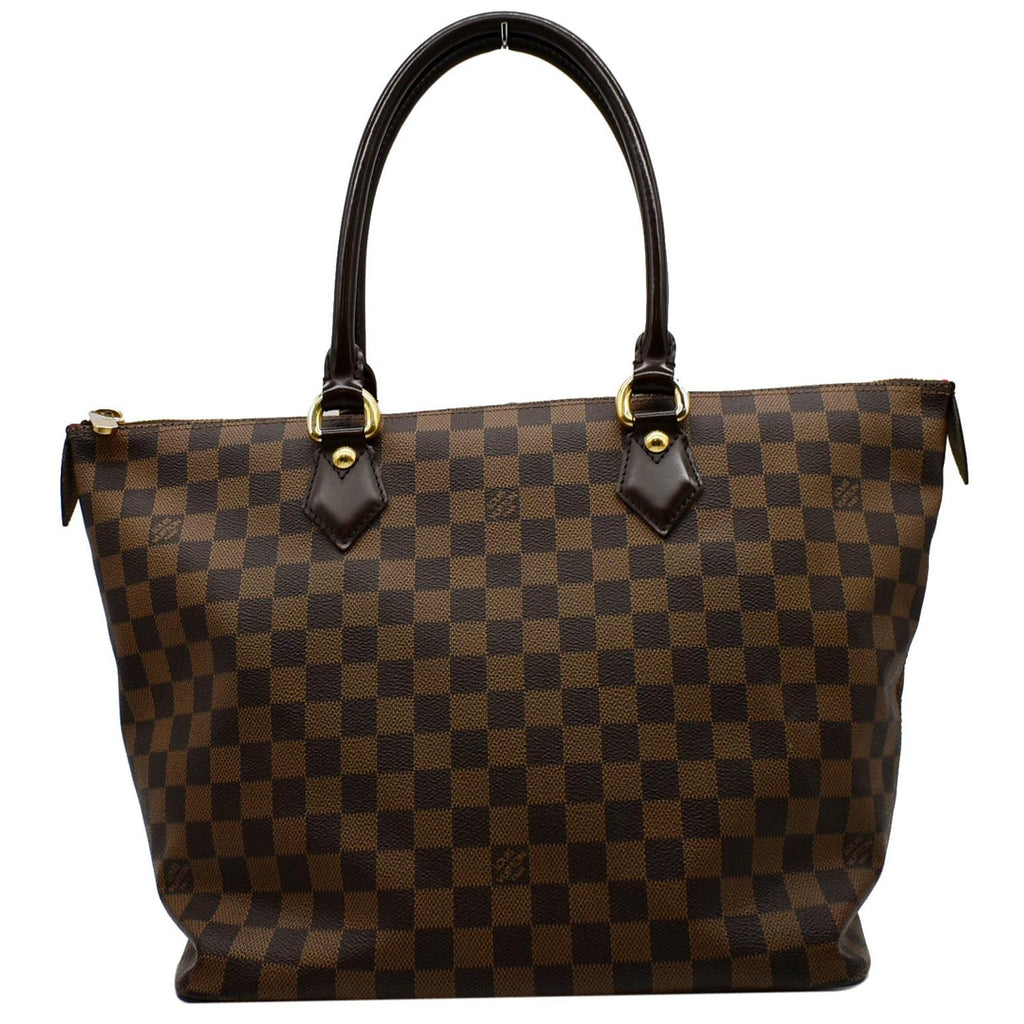 LOUIS VUITTON Saleya MM Damier Ebene Tote Bag Brown