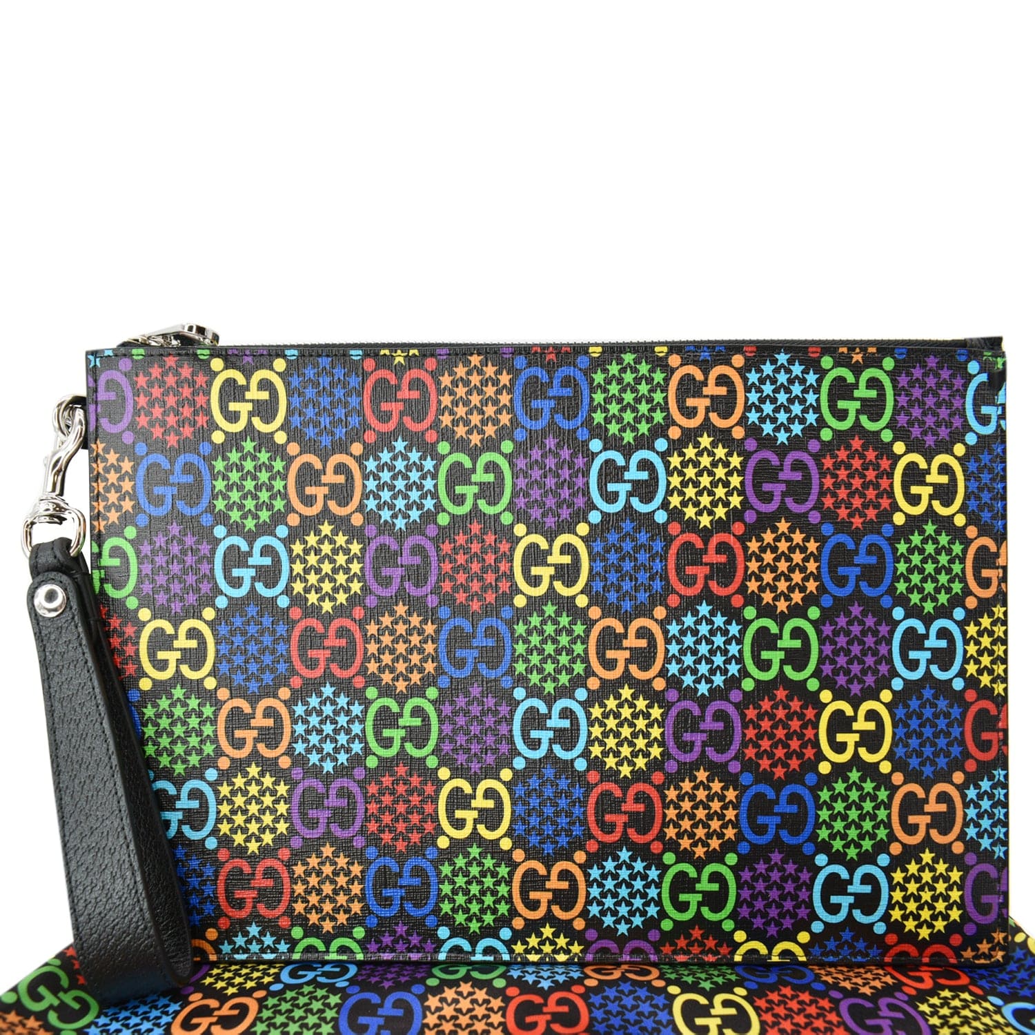 GUCCI Gucci Psychedelic Supreme Canvas Clutch Multicolor 601087 - 10% Off