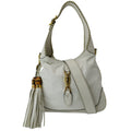 GUCCI Jackie Medium Leather Shoulder Bag White 219725