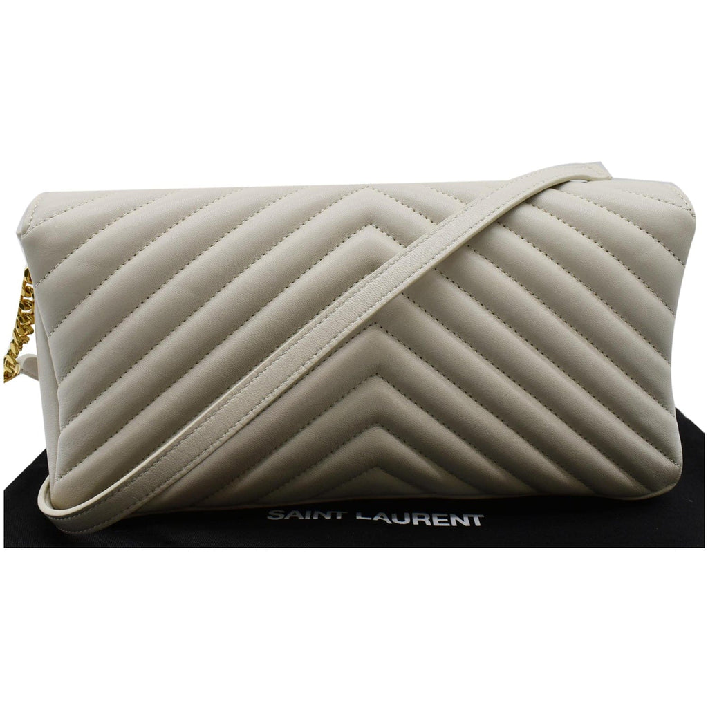 YVES SAINT LAURENT Kate Supple 99  Leather Chain Shoulder Bag Light cream