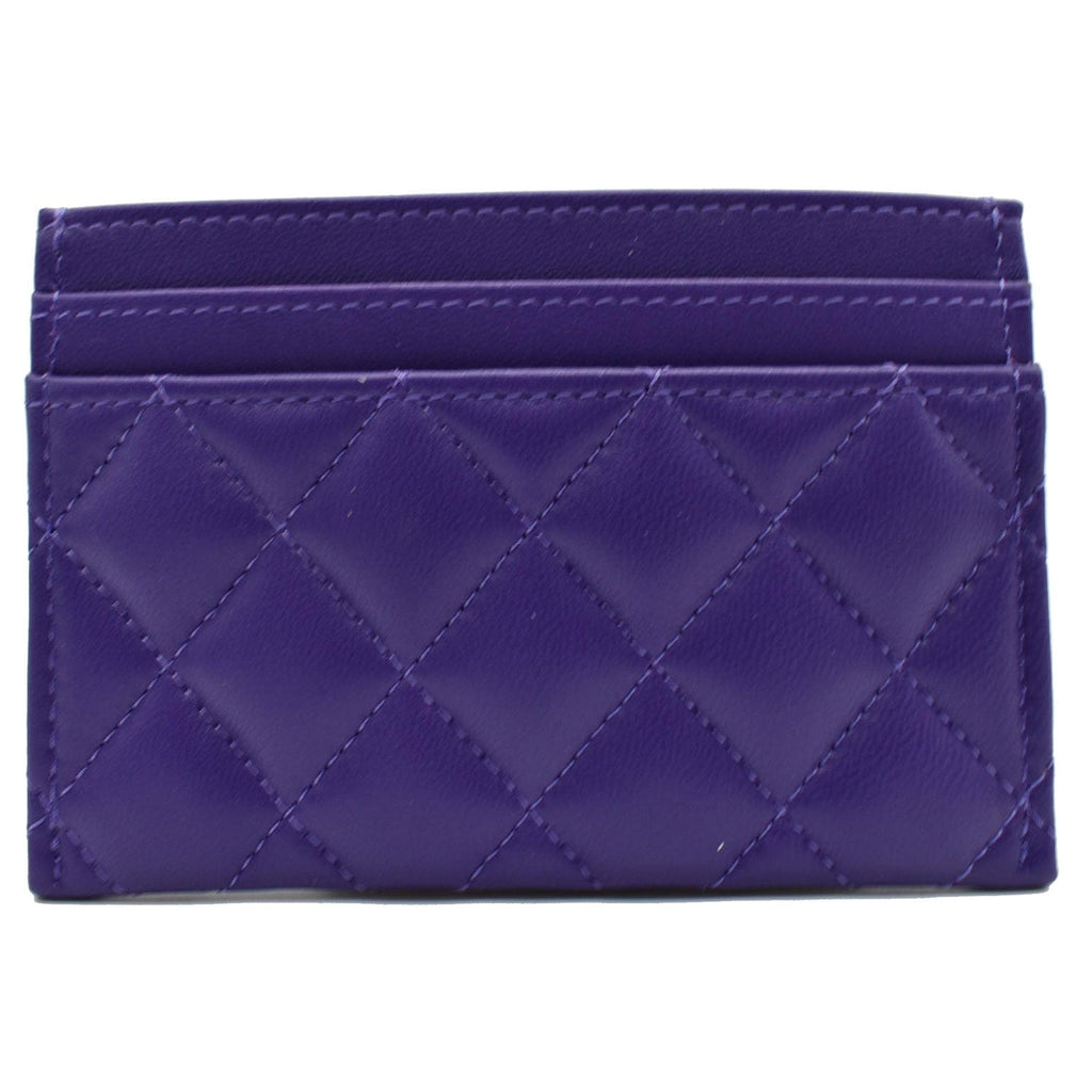 Chanel Boy Leather Card Holder Purple