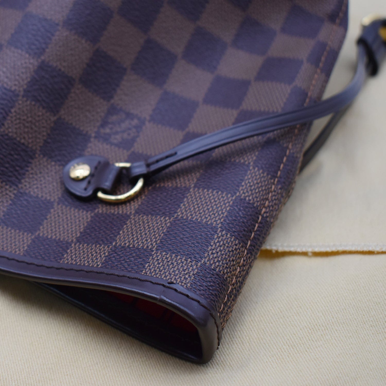 LOUIS VUITTON  Neverfull MM Damier Ebene Tote Bag Brown