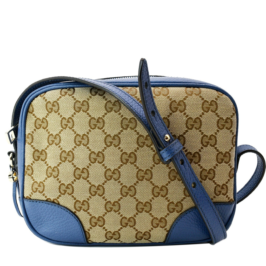 GUCCI Bree Gucci Canvas Leather Crossbody Bag Beige 449413