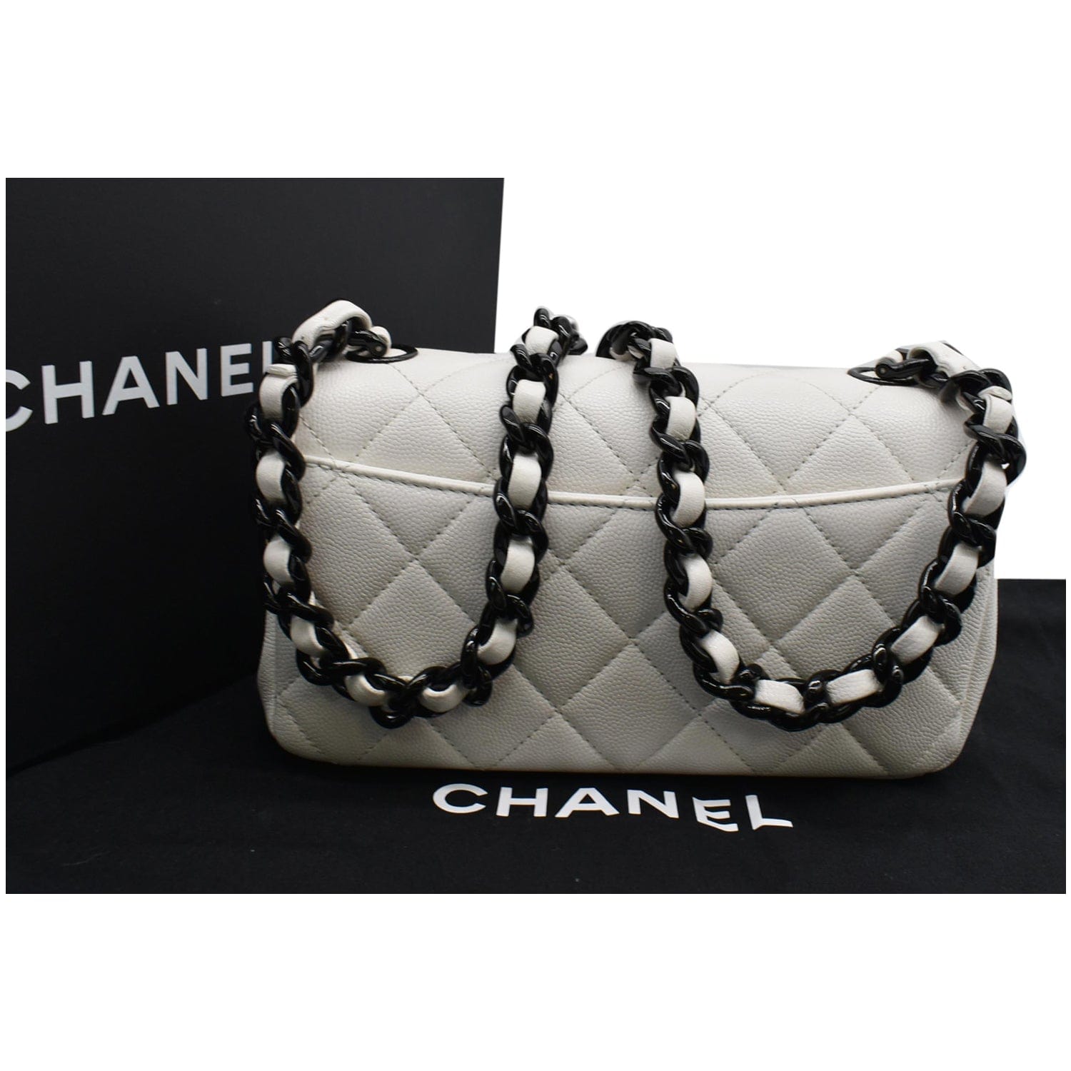 Chanel My Everything Small Caviar Quilted Leather Flap Shoulder Bag White